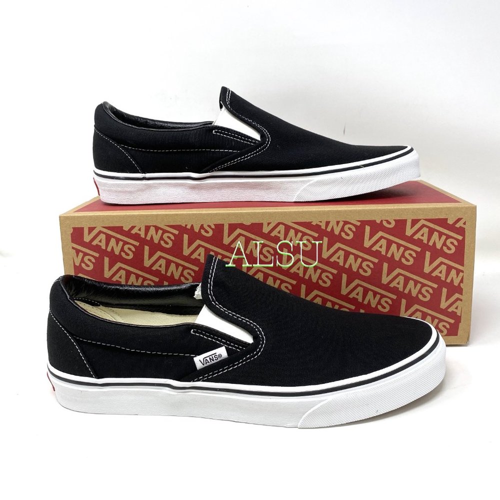 💖MEGA SALE💖VANS Men's Classic Slip On Canvas Black Skate Casual VN000EYEBLK - Picture 8 of 9
